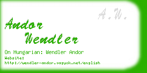 andor wendler business card